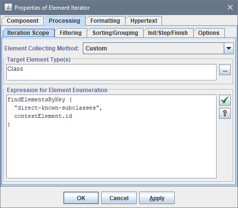 Specifying a Custom Element Iteration Scope