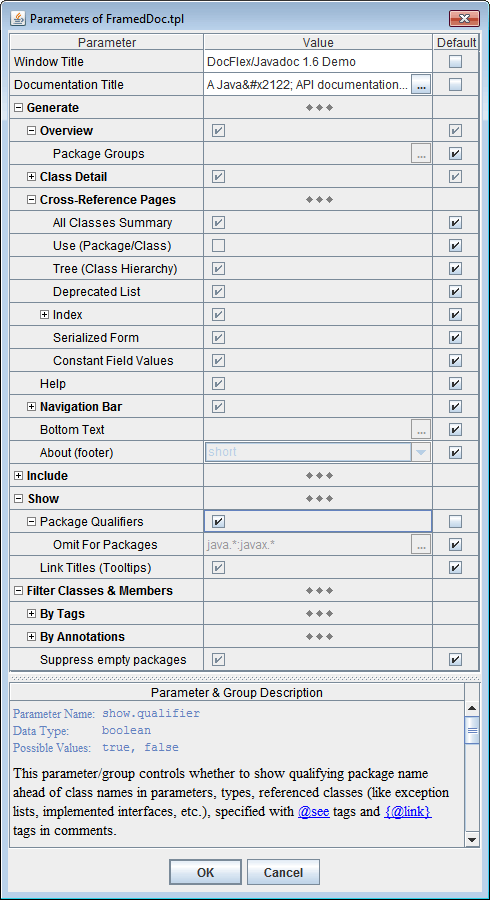 Parameter Inspector Dialog