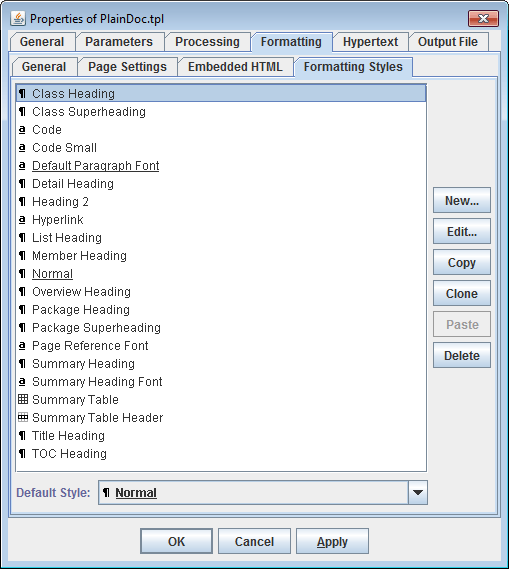 Formatting Styles