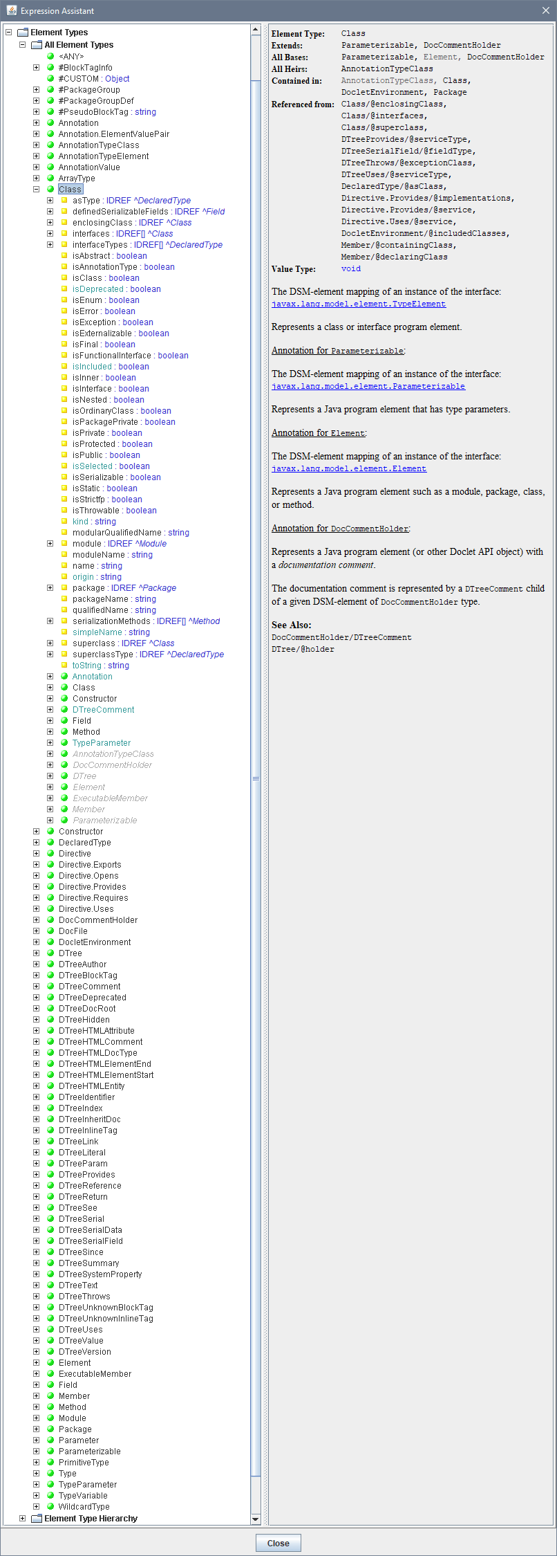 Doclet API Data Source Model