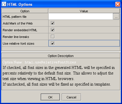 HTML Option Inspector